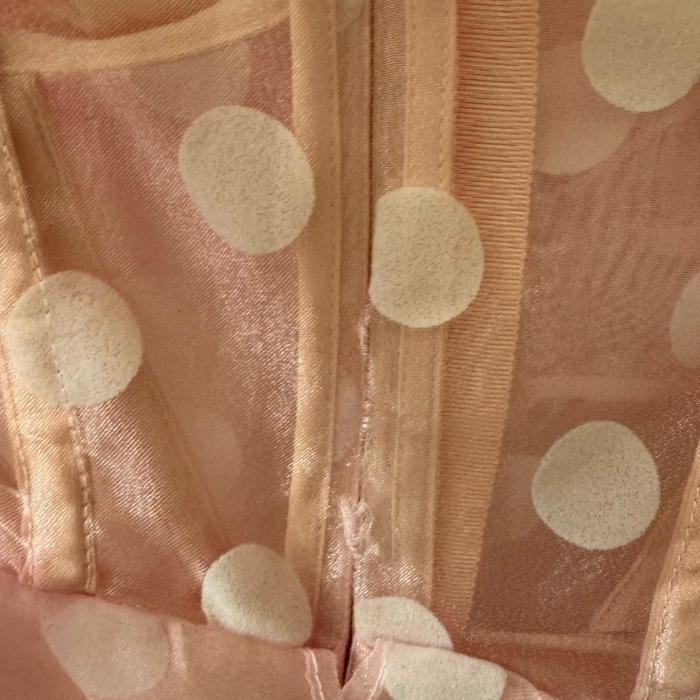 Theodora & Callum Pink Strapless Polka Dot Dress - Picture 3 of 4